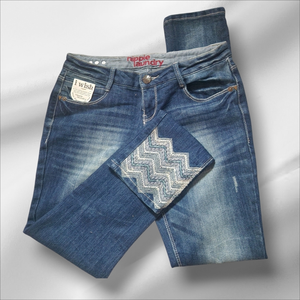 Vanilla Star Hippie Laundry Dark Blue Skinny Jeans Womens Size 7